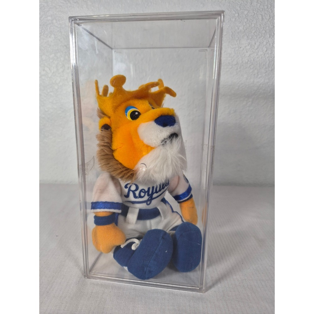 Kansas City Royals Sluggerrr Mascot Plush MLB Baseball Lion Collectible in Case